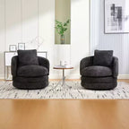 360 Swivel Accent Chair Barrel Chair Single Club Sofa Chair Upholstered Armchair Round Reading Chair - ModernLuxe