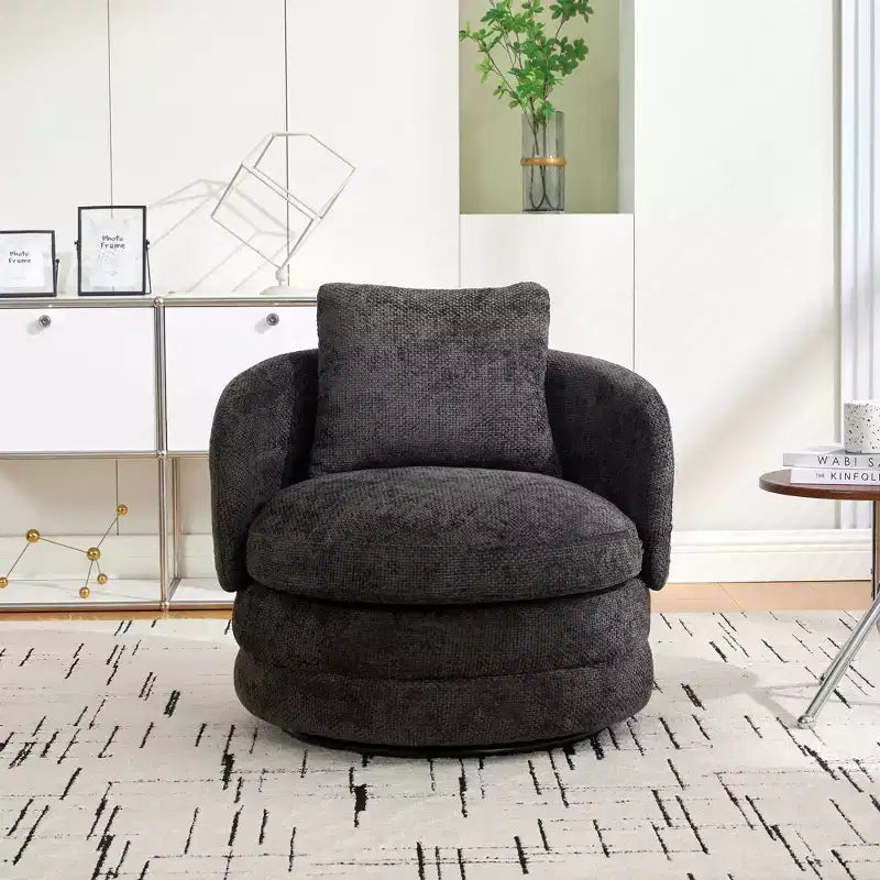 360 Swivel Accent Chair Barrel Chair Single Club Sofa Chair Upholstered Armchair Round Reading Chair - ModernLuxe