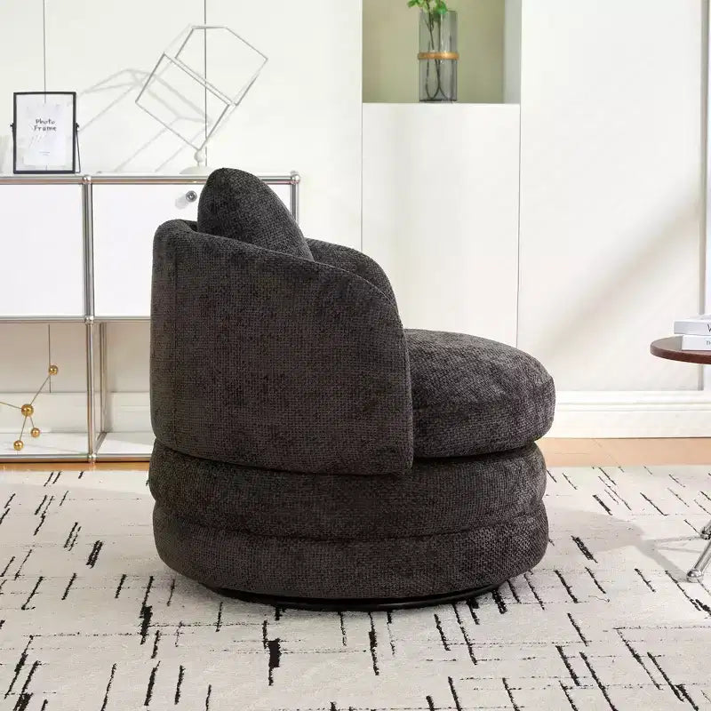 360 Swivel Accent Chair Barrel Chair Single Club Sofa Chair Upholstered Armchair Round Reading Chair - ModernLuxe