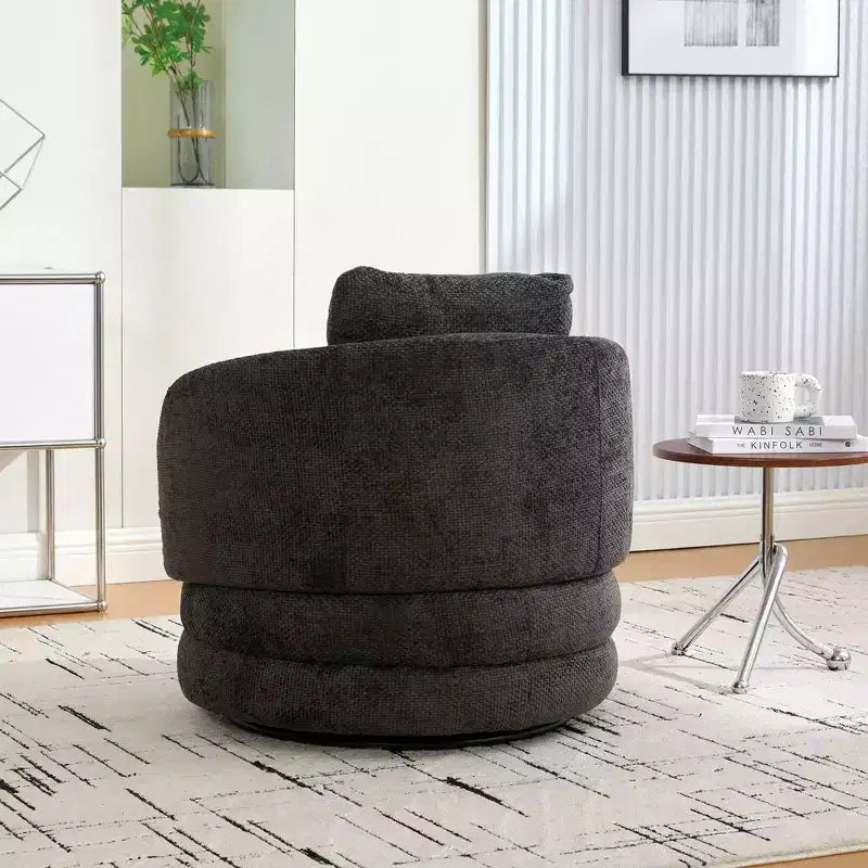 360 Swivel Accent Chair Barrel Chair Single Club Sofa Chair Upholstered Armchair Round Reading Chair - ModernLuxe