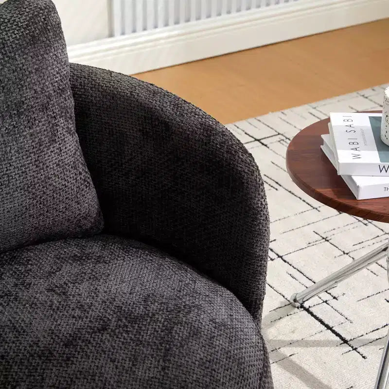 360 Swivel Accent Chair Barrel Chair Single Club Sofa Chair Upholstered Armchair Round Reading Chair - ModernLuxe