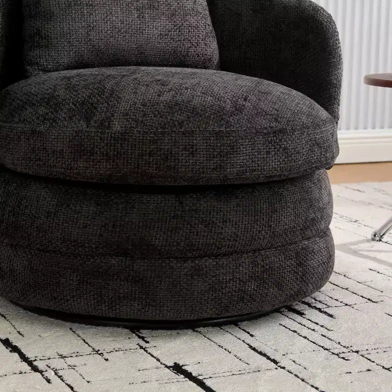 360 Swivel Accent Chair Barrel Chair Single Club Sofa Chair Upholstered Armchair Round Reading Chair - ModernLuxe