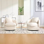 360 Swivel Accent Chair Barrel Chair Single Club Sofa Chair Upholstered Armchair Round Reading Chair - ModernLuxe
