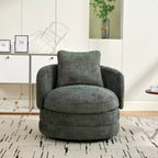 360 Swivel Accent Chair Barrel Chair Single Club Sofa Chair Upholstered Armchair Round Reading Chair - ModernLuxe