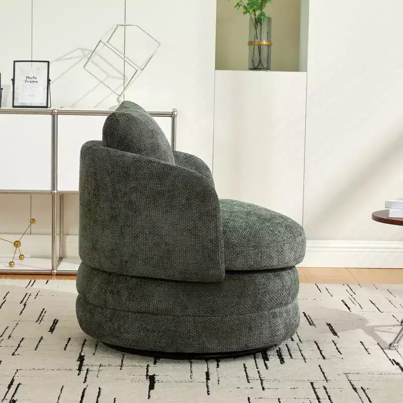 360 Swivel Accent Chair Barrel Chair Single Club Sofa Chair Upholstered Armchair Round Reading Chair - ModernLuxe