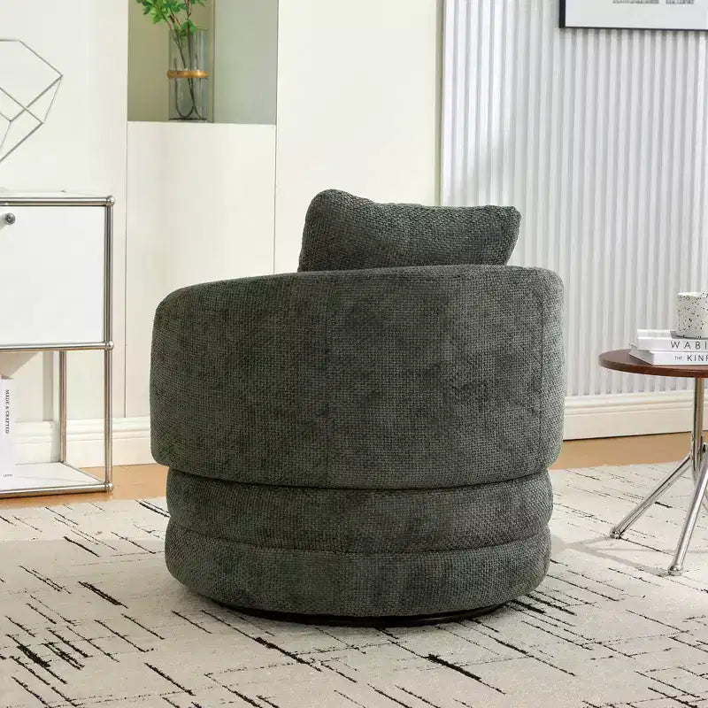 360 Swivel Accent Chair Barrel Chair Single Club Sofa Chair Upholstered Armchair Round Reading Chair - ModernLuxe