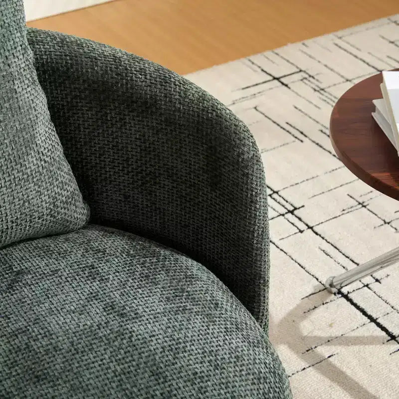 360 Swivel Accent Chair Barrel Chair Single Club Sofa Chair Upholstered Armchair Round Reading Chair - ModernLuxe