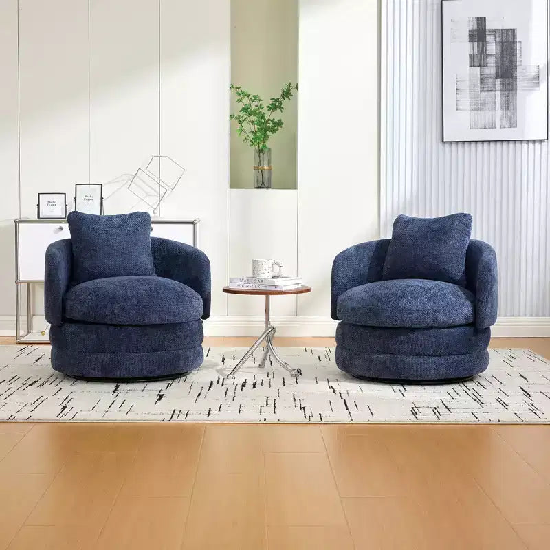 360 Swivel Accent Chair Barrel Chair Single Club Sofa Chair Upholstered Armchair Round Reading Chair - ModernLuxe
