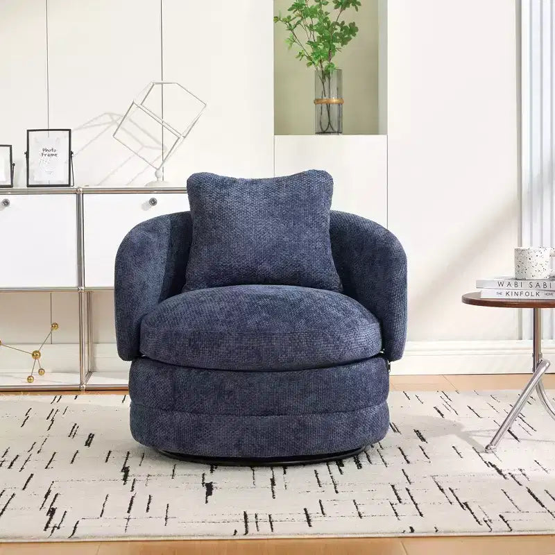 360 Swivel Accent Chair Barrel Chair Single Club Sofa Chair Upholstered Armchair Round Reading Chair - ModernLuxe