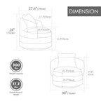 360 Swivel Accent Chair Barrel Chair Single Club Sofa Chair Upholstered Armchair Round Reading Chair - ModernLuxe