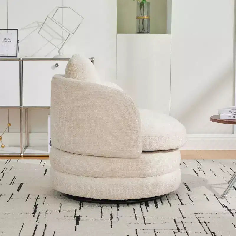 360 Swivel Accent Chair Barrel Chair Single Club Sofa Chair Upholstered Armchair Round Reading Chair - ModernLuxe