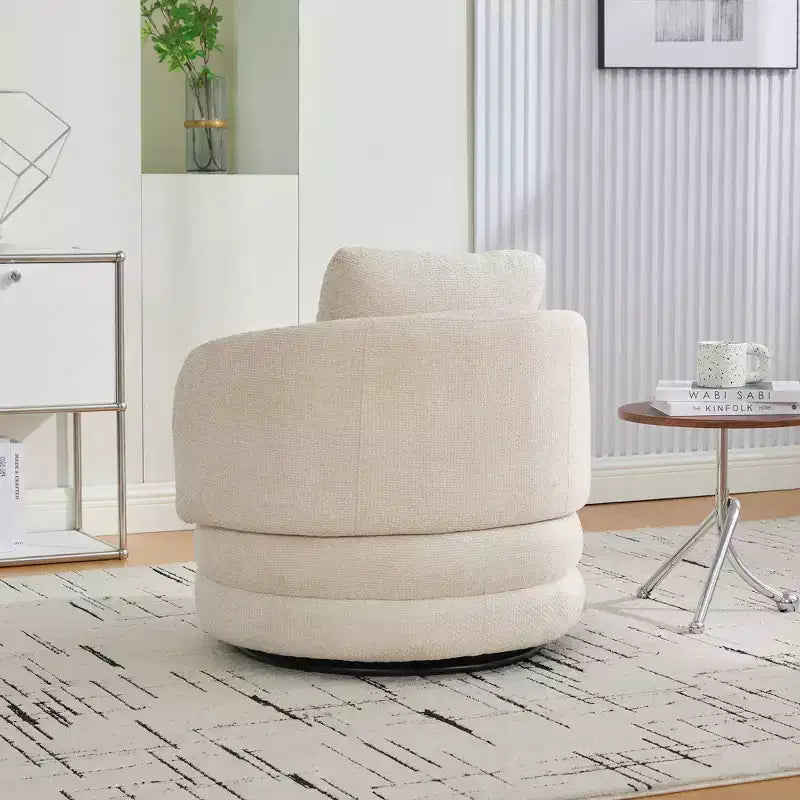 360 Swivel Accent Chair Barrel Chair Single Club Sofa Chair Upholstered Armchair Round Reading Chair - ModernLuxe