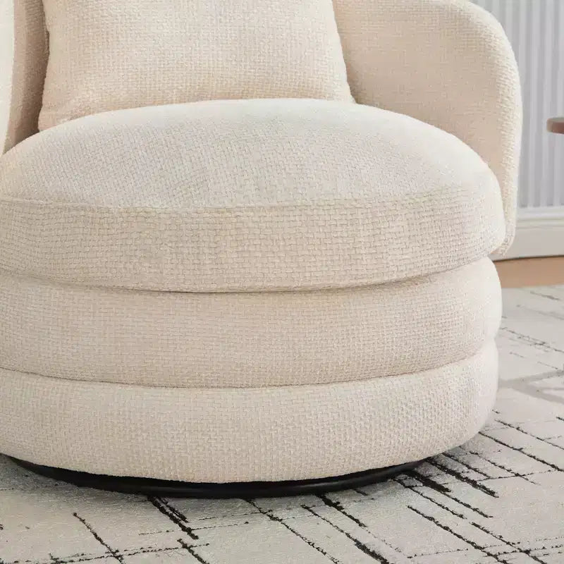 360 Swivel Accent Chair Barrel Chair Single Club Sofa Chair Upholstered Armchair Round Reading Chair - ModernLuxe