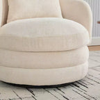 360 Swivel Accent Chair Barrel Chair Single Club Sofa Chair Upholstered Armchair Round Reading Chair - ModernLuxe