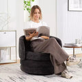 360 Swivel Accent Chair Barrel Chair Single Club Sofa Chair Upholstered Armchair Round Reading Chair - ModernLuxe