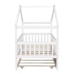 Luxystar Twin Size Kids House Bed with Twin Size Trundle and Pull Out Bed
