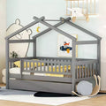 Luxystar Twin Size Kids House Bed with Twin Size Trundle and Pull Out Bed