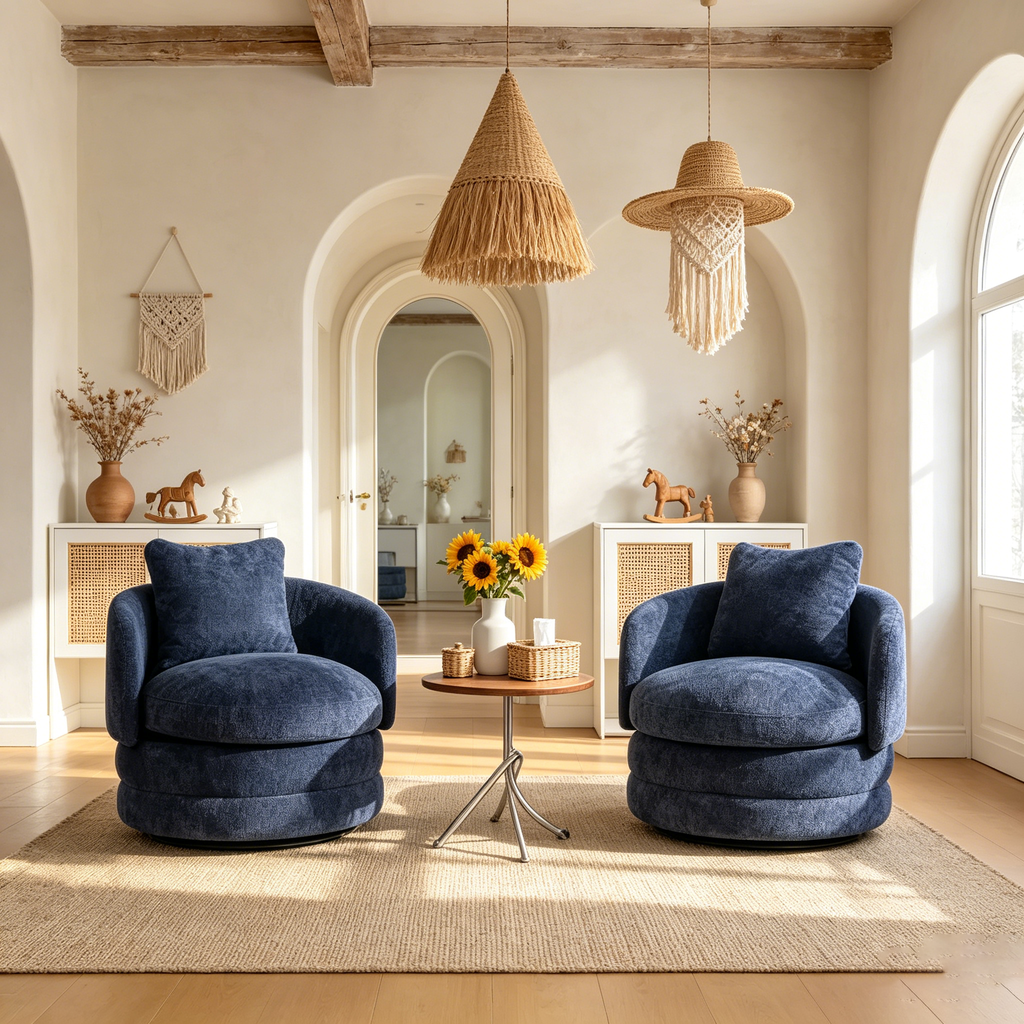 Fauteuil pivotant à 360°, fauteuil club, fauteuil rembourré