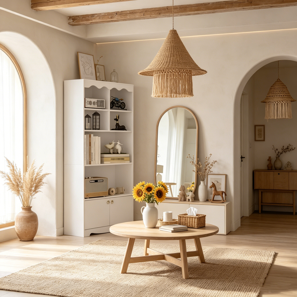 Bibliothèque Haute, Étagère de Rangement à 5 Niveaux, Bibliothèque en Bois