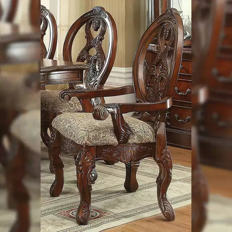 2pc 28" Picardy PU Chairs Honey Oak - Acme Furniture