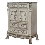 43" Dresden Chest Vintage Bone White - Acme Furniture: 5-Drawer Wood Storage for Bedroom, No Assembly Required
