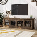 Sartell 4 Door TV Stand for TVs up to 75" Reclaimed Oak - HOMES: Inside + Out: Farmhouse Style, Adjustable Shelves, Mesh Doors