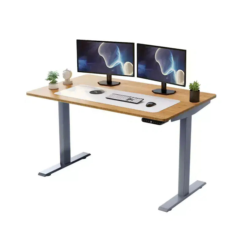 48"x30" Electric Standing Desk with Adjustability ( 27.2"-45.3") Natural Bamboo Gray - Uncaged Ergonomics
