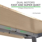 48"x30" Electric Standing Desk with Adjustability ( 27.2"-45.3") Natural Bamboo Gray - Uncaged Ergonomics
