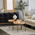 Set of 2 Modern Rattan Nesting Accent Tables Brown - Olivia & May: Indoor Use, No Assembly Required