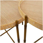 Set of 2 Modern Rattan Nesting Accent Tables Brown - Olivia & May: Indoor Use, No Assembly Required