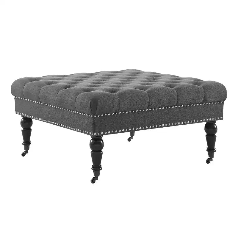 Isabelle Square Tufted Ottoman - Linon