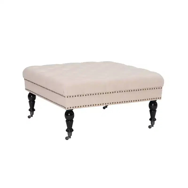Isabelle Square Tufted Ottoman - Linon