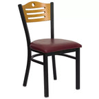 Flash Furniture Black Slat Back Metal Restaurant Chair