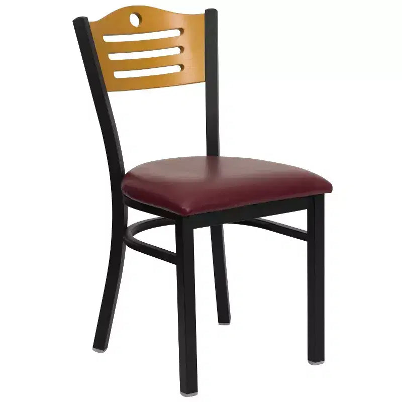 Flash Furniture Black Slat Back Metal Restaurant Chair