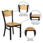 Flash Furniture Black Slat Back Metal Restaurant Chair