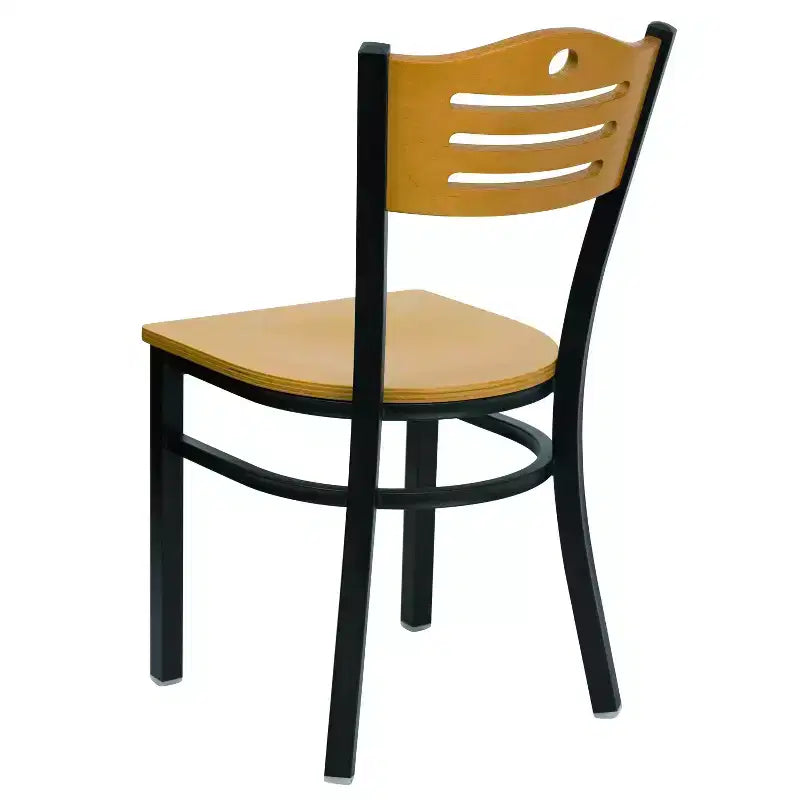 Flash Furniture Black Slat Back Metal Restaurant Chair