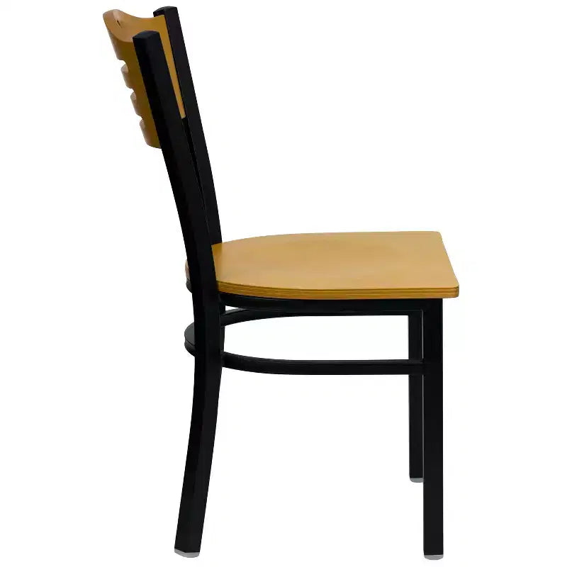 Flash Furniture Black Slat Back Metal Restaurant Chair