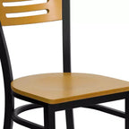 Flash Furniture Black Slat Back Metal Restaurant Chair
