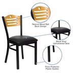 Flash Furniture Black Slat Back Metal Restaurant Chair