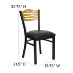 Flash Furniture Black Slat Back Metal Restaurant Chair