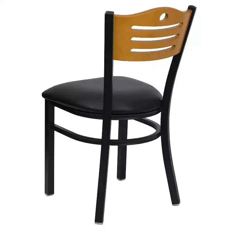 Flash Furniture Black Slat Back Metal Restaurant Chair