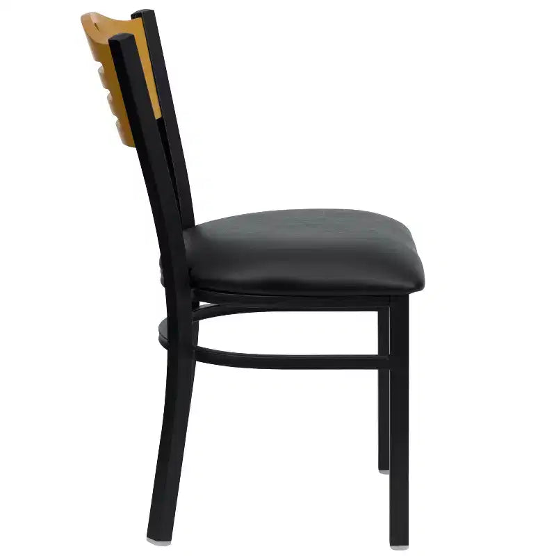 Flash Furniture Black Slat Back Metal Restaurant Chair