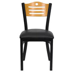Flash Furniture Black Slat Back Metal Restaurant Chair