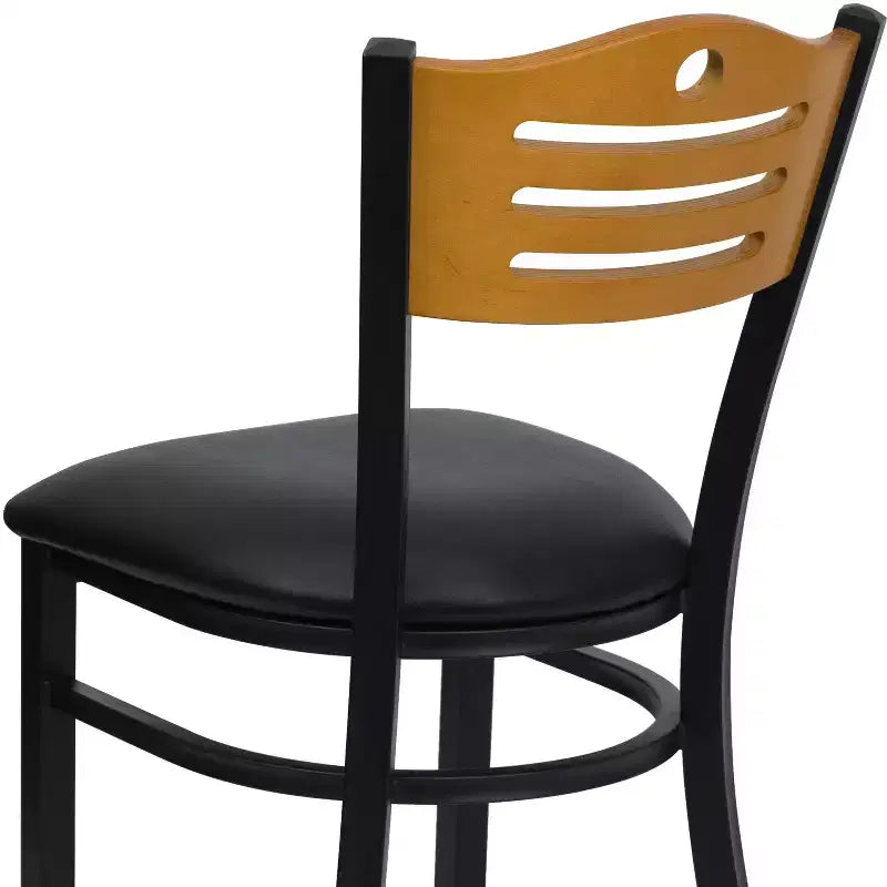 Flash Furniture Black Slat Back Metal Restaurant Chair