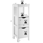 Costway Bathroom Floor Cabinet Freestanding Side Storage Organizer w/2 Removable Drawers