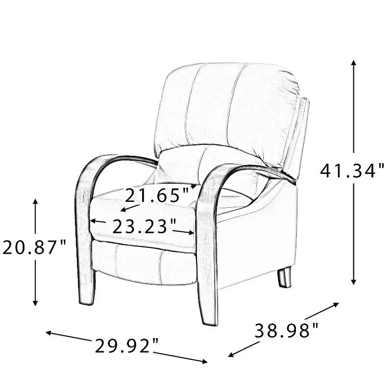 Alexandra Genuine Leather Manual Recliner| ART OF LIVING DESIGNS