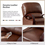 Alexandra Genuine Leather Manual Recliner| ART OF LIVING DESIGNS