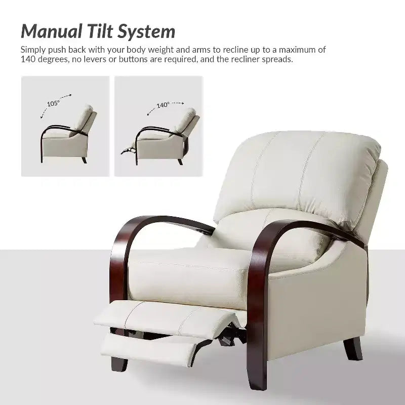 Alexandra Genuine Leather Manual Recliner| ART OF LIVING DESIGNS