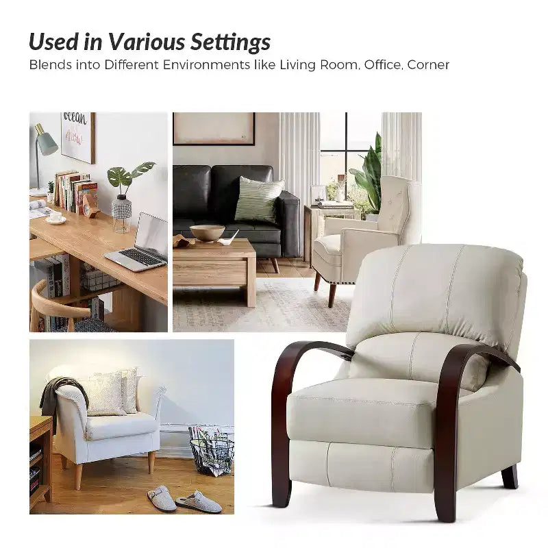 Alexandra Genuine Leather Manual Recliner| ART OF LIVING DESIGNS