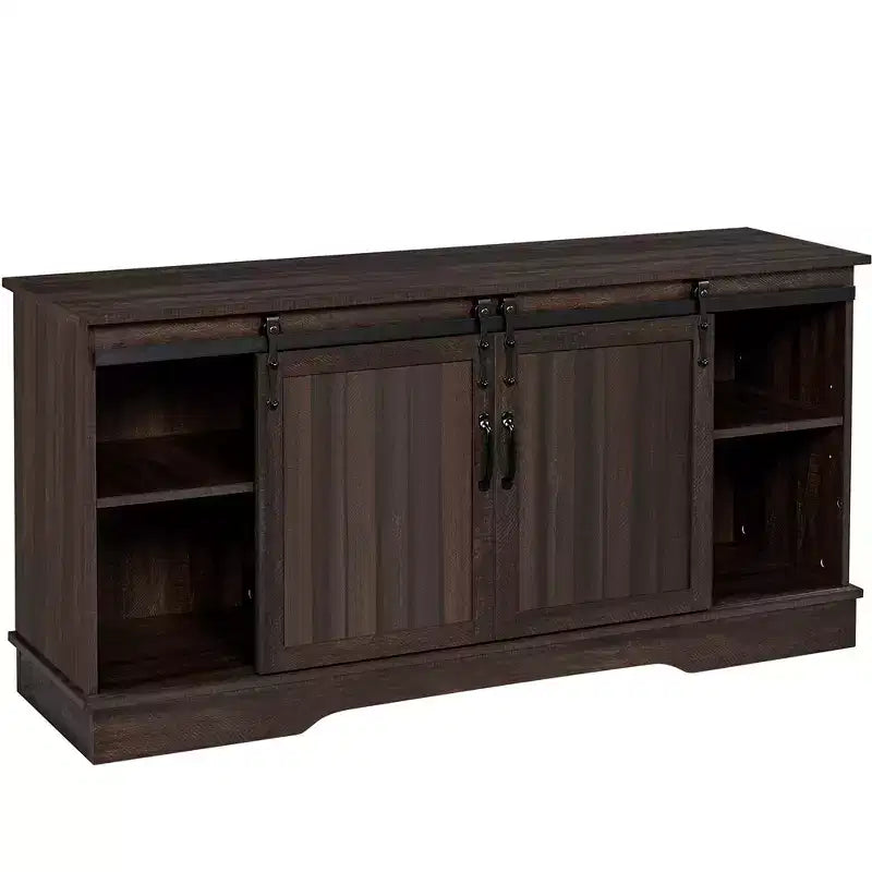 Yaheetech TV Stand with Storage, 58 Entertainment Center with Sliding Barn Door